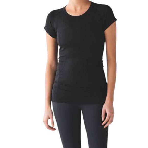 LULULEMON ATHLETICA Swiftly Tech Short Sleeve In Black Size 4 - Picture 1 of 4